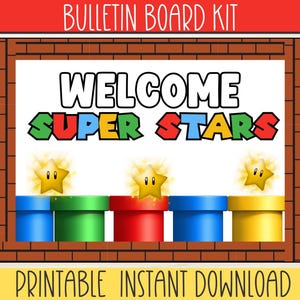 Bulletinboardkit voor videogames: klasdecor Super Stars (afdrukbaar)