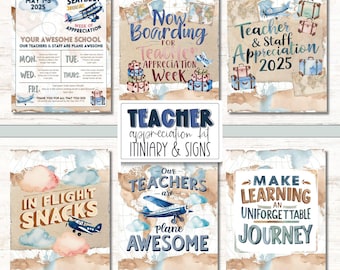 Editable Travel Teacher Appreciation Week Itinerary (Canva Template)