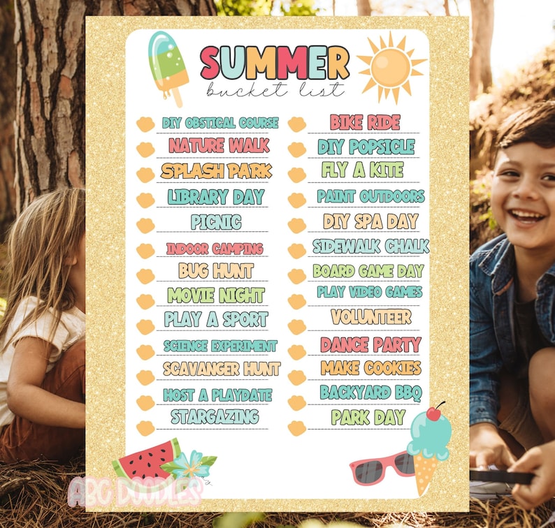 Summer Activities Bucket List for Kids (printable) - Etsy
