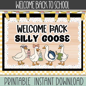Silly Goose School Bulletin Board Kit: Back to School Decor (Instant Download