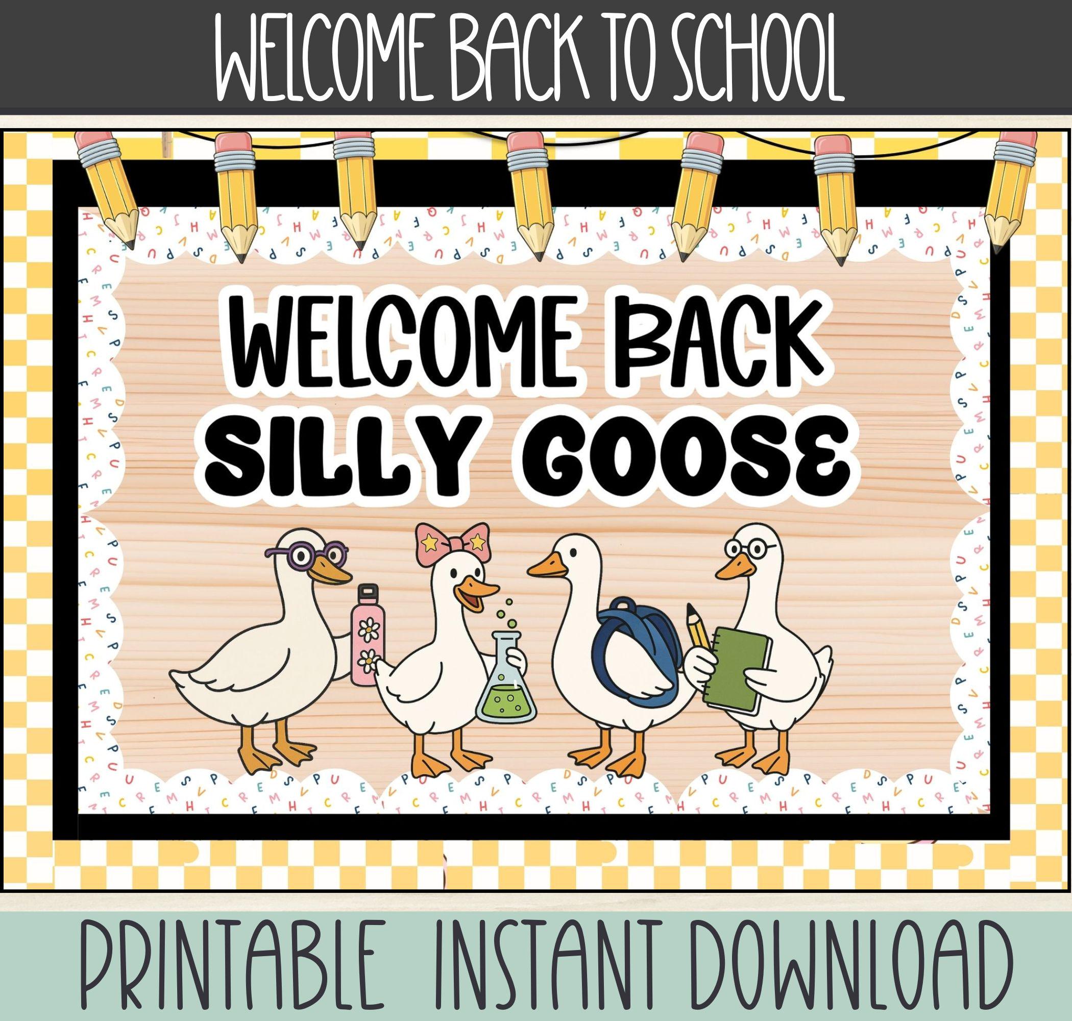 Silly Goose SCHOOL Bulletin | Welcome Back to School | Trendy Bulletin ...
