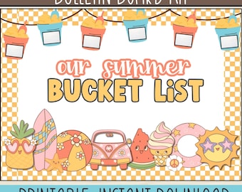 Summer Bucket List Bulletin Board Kit: Groovy Classroom Decor