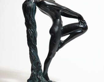 Vintage Art Deco Nude Female Statue with Cascading Hair from Austin Prod. 1977 ~ Heavy Plaster