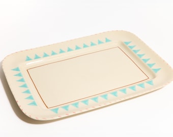 Vintage Hartstone Santa Fe Serving Tray: Hand Painted Stoneware Platter