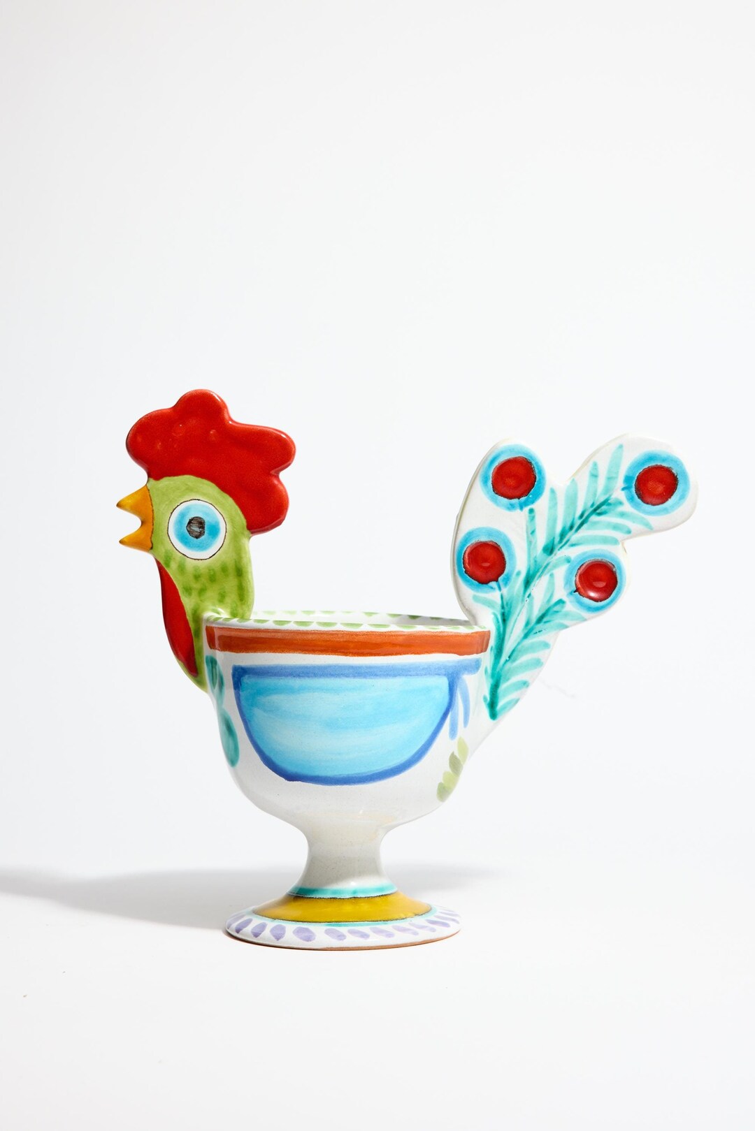 Vintage Giovanni De Simone Hand Painted Chicken Centerpiece Bowl Mid ...