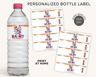 Incrível rótulo de garrafa de circo digital personalizado Pomni para impressão lembrancinhas de festa de aniversário DOWNLOAD DIGITAL
