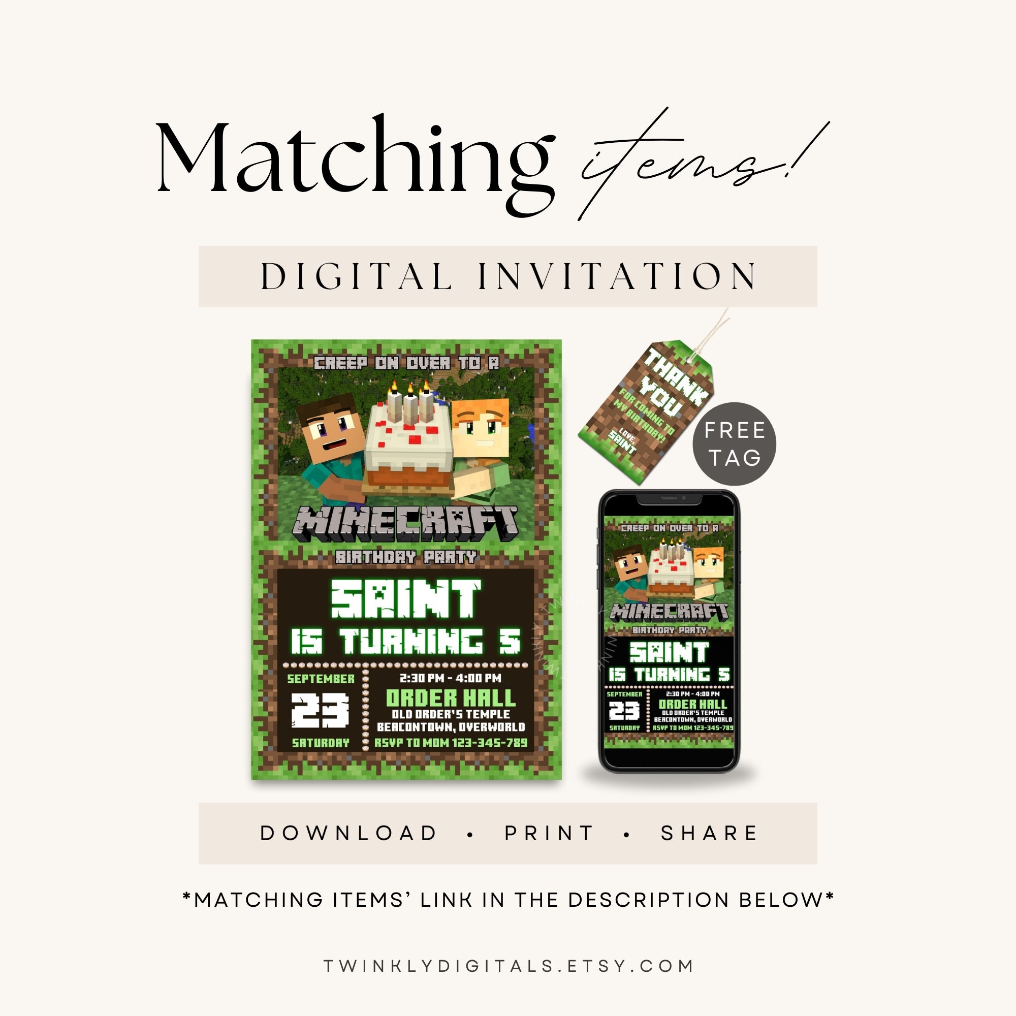 Minecraft Candy Bar Label (Personalized)