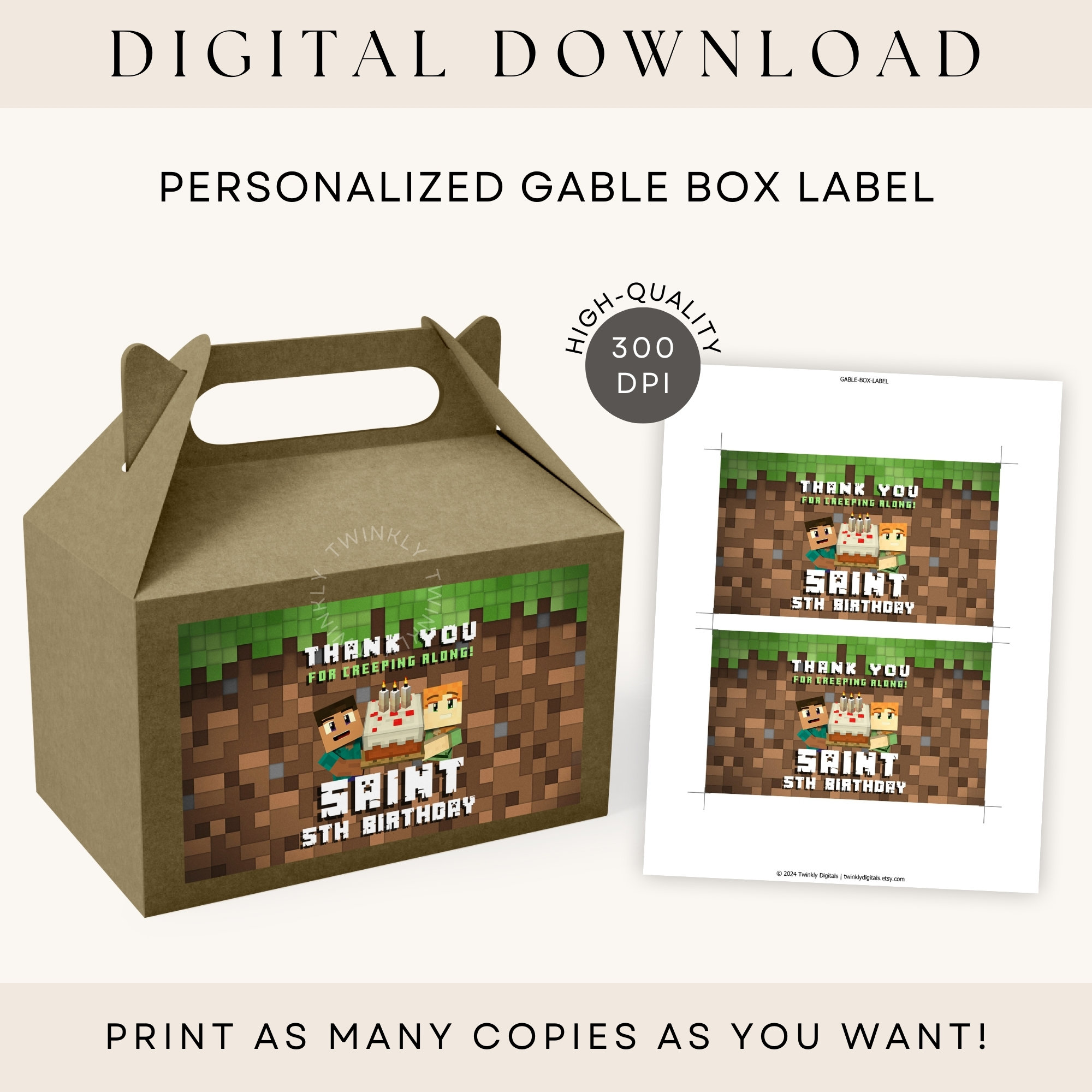 Custom Minecraft Label PDF