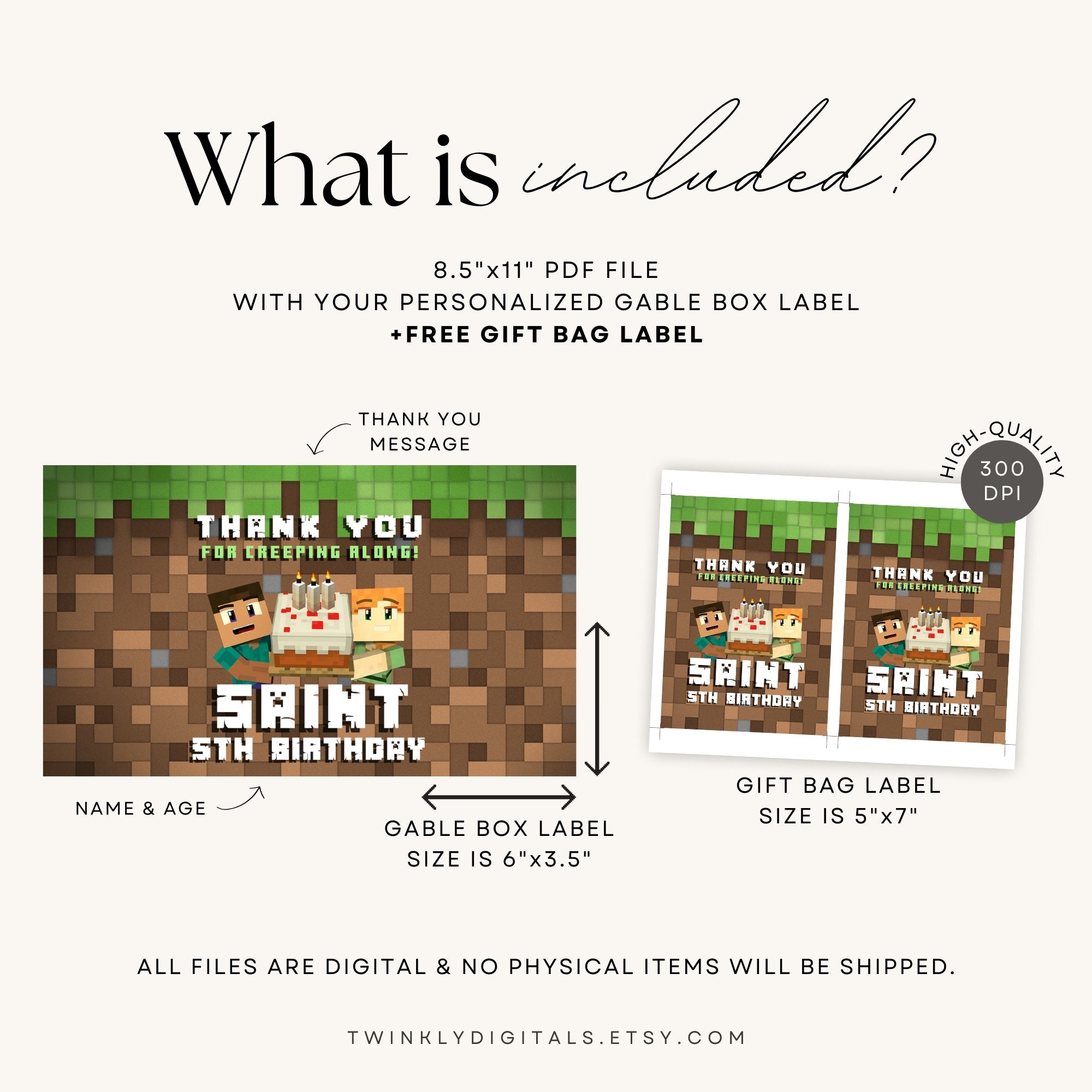 Custom Minecraft Label Set