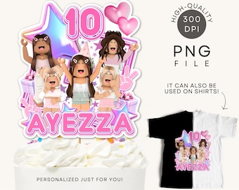 Roblox Girl Cake Topper Shirt PNG DIGITAL DOWNLOAD