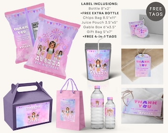 Roblox Girl Party Favors Bundle, FREE 4-in-1 Tags | Printable Roblox Girl Chips Bag Juice Bottle Gable Box Gift Bag Label DIGITAL DOWNLOAD