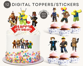 Roblox Boy Cupcake Topper Digital Stickers INSTANT DOWNLOAD