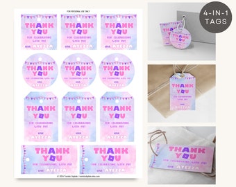 Roblox Girl Favor Gift Tags | 4-in-1 Thank You Tags DIGITAL DOWNLOAD