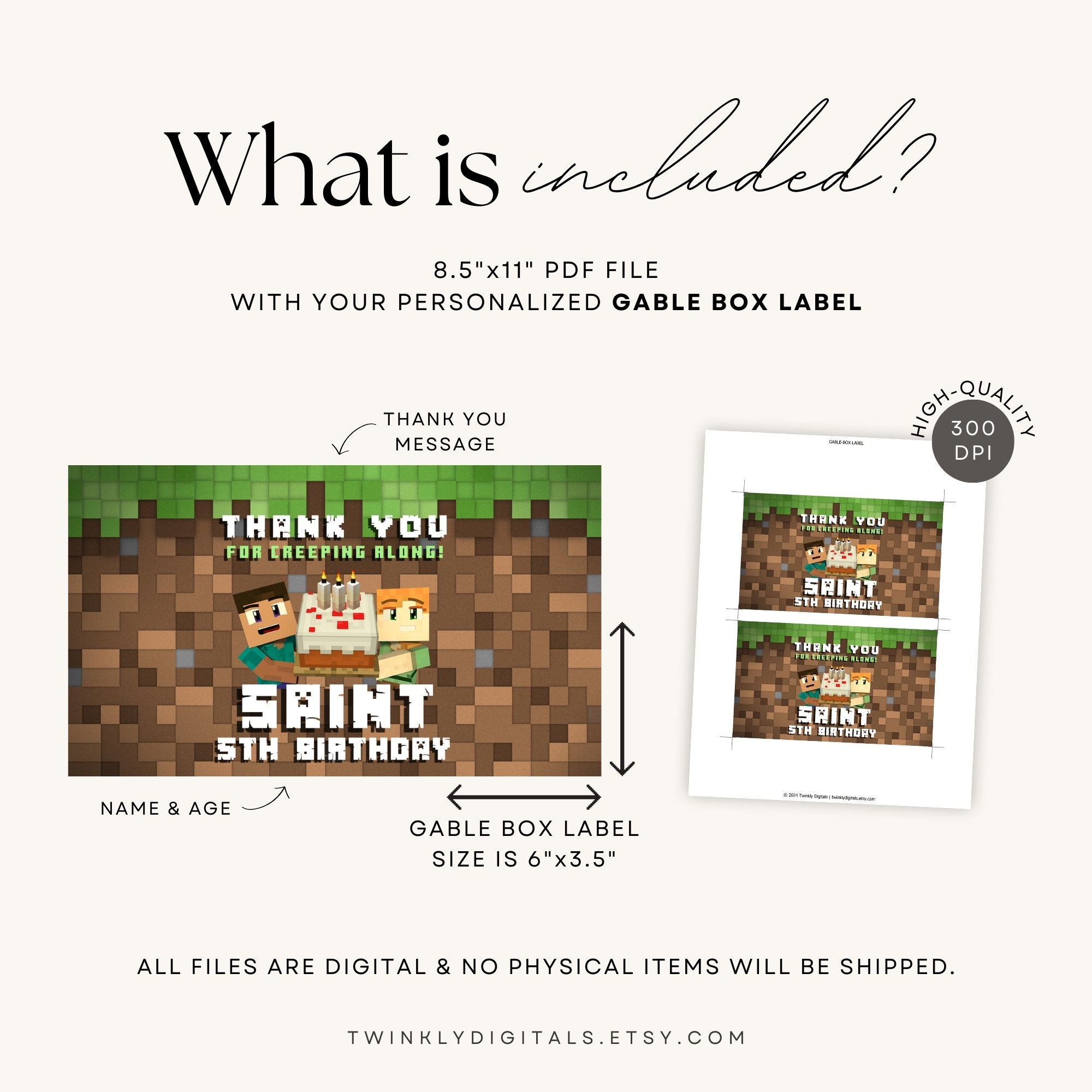 Custom Minecraft Label PDF