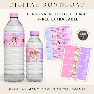 Roblox Mädchen Wasserflasche | KOSTENLOSES Flaschenetikett Party Favors DIGITAL DOWNLOAD