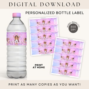 Roblox Girl Wasserflasche Personalisiertes Etikett zum Ausdrucken