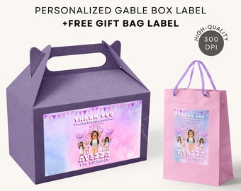 Roblox Girl Gable Box Label | FREE Gift Bag Label Printable Party Favors DIGITAL DOWNLOAD