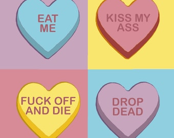 Anti-Valentines Day Stickers - 3" x 3"