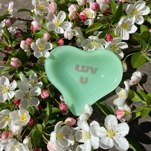 Luv U Candy Heart Ring Dish Green