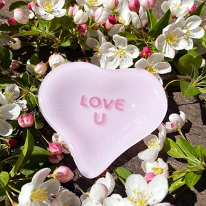 Luv U Candy Heart Ring Dish Pink