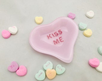 Kiss Me Candy Heart Ring Dish