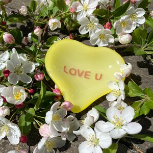 Luv U Candy Heart Ring Dish Yellow