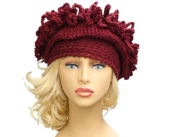 Stylish Crochet Hat Pattern for Women - Vintage Cloche Design with Curly Chain Loop Fringes | The Linda Hat