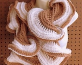 Gifts to Make, Latte Crochet Infinity Scarf Crochet Pattern with Ruffles for Women Instant Download Using Size N 9mm Crochet Hook