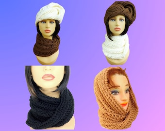 DIY Häkeln Bundle für Frauen: Mobius Hat & Infinity Schal Muster, Frauen Mobius Cowl Schal, Deitra Joan