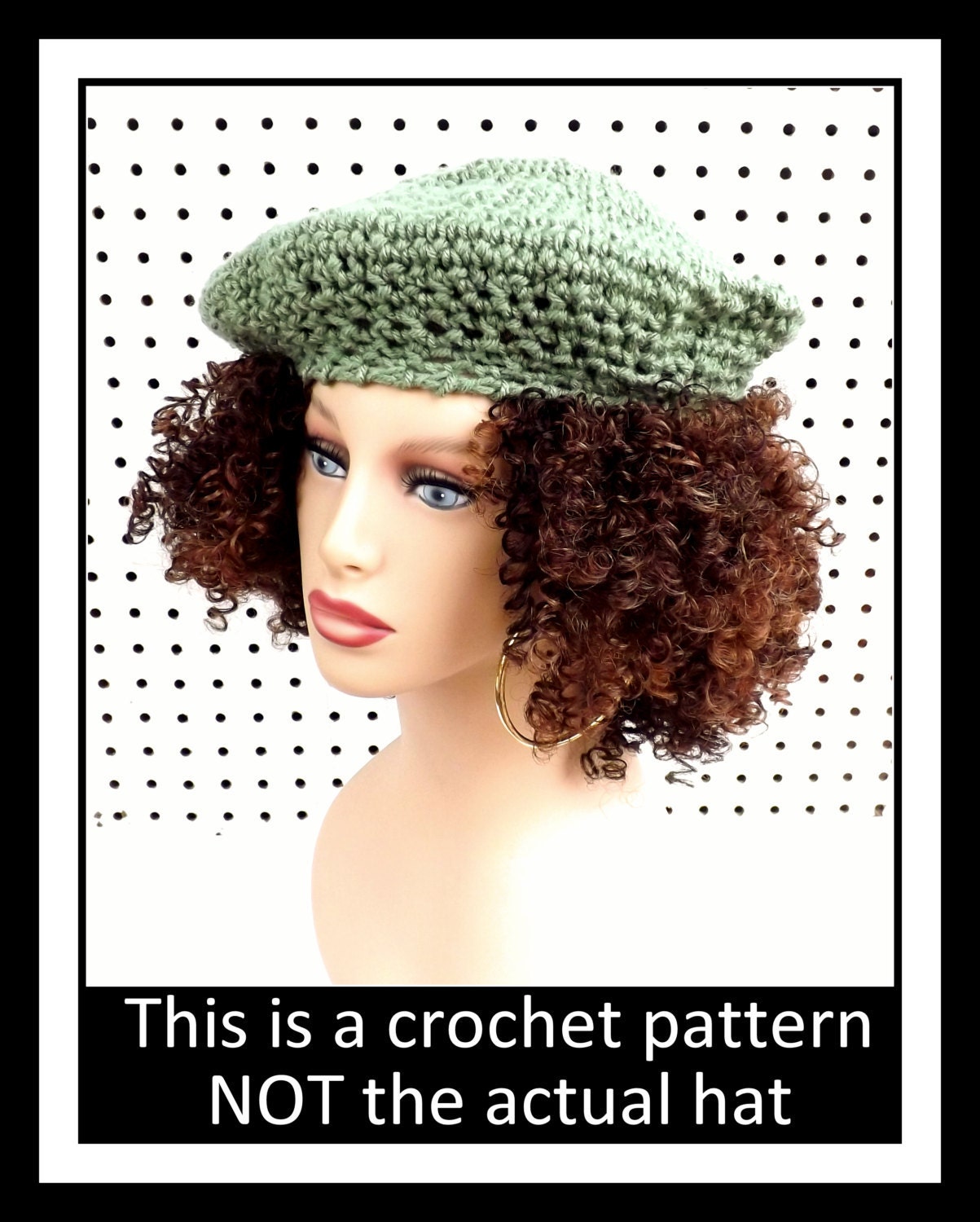 French Artist Crochet Beret Hat Pattern For Beginners Easy Tutorial Step By Step Diy Womens Tam Wear With A Short Bob Or Any Hairstyle
