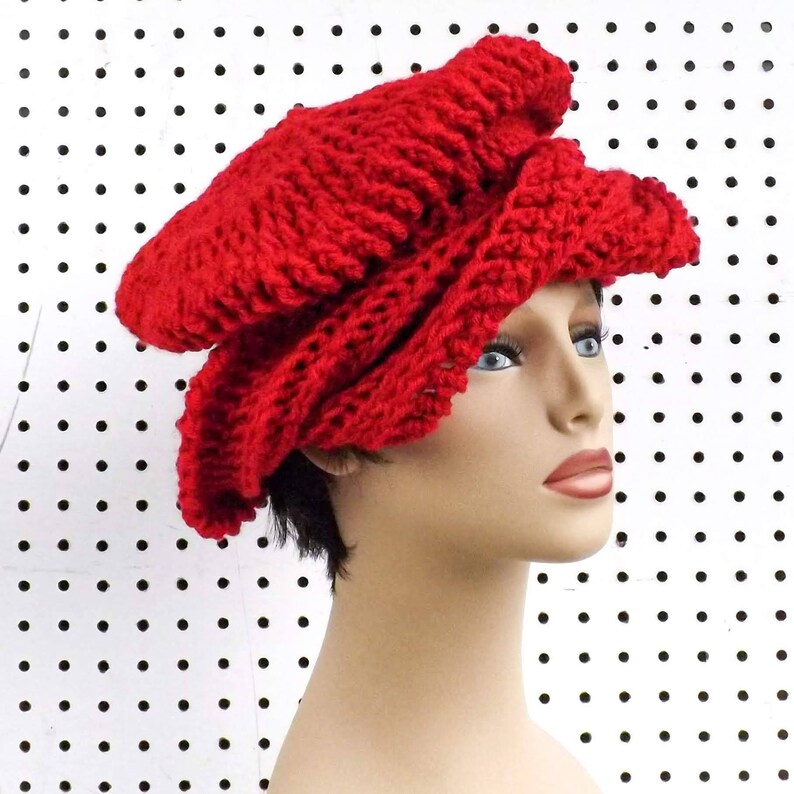 Samantha Slouchy Beanie Hat Crochet Hat Women Autumn Accessories Winter Wonderland Party Cloche Hat 1920s Brim Winter Hat Red Hat Ladies