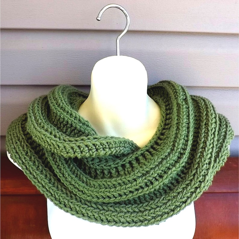 Crochet Infinity Scarf Free Download Pattern Easy One Skein Etsy