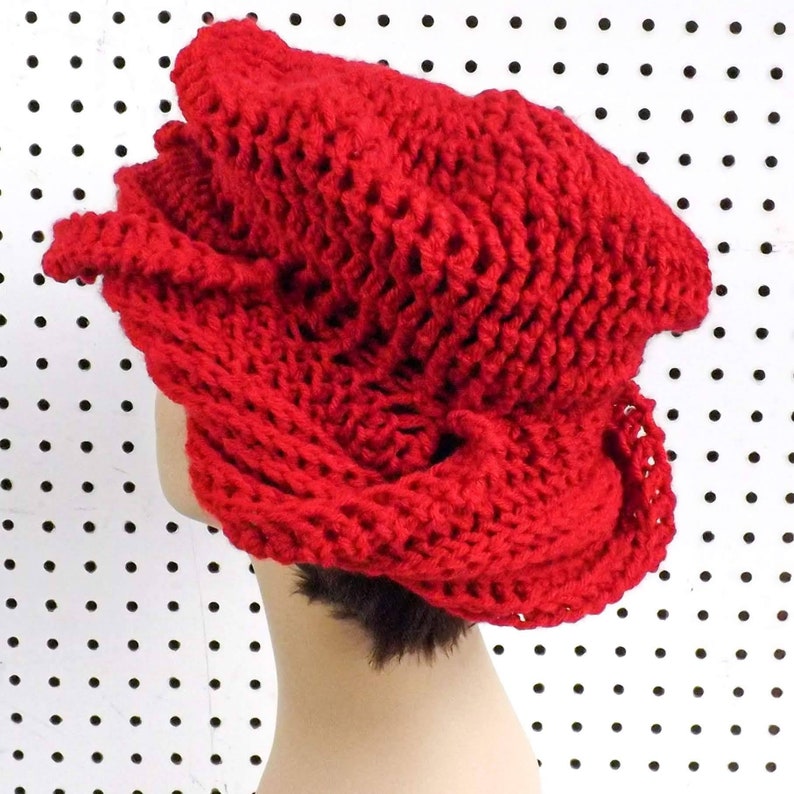 Samantha Slouchy Beanie Hat Crochet Hat Women Autumn Accessories Winter Wonderland Party Cloche Hat 1920s Brim Winter Hat Red Hat Ladies
