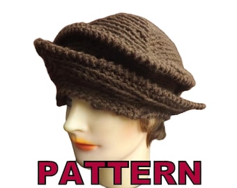 Crochet Cloche Hat Pattern for Women - Crochet Fashion Hat with Flipped Brim, DIY Crochet PDF Download - The Michelle Hat