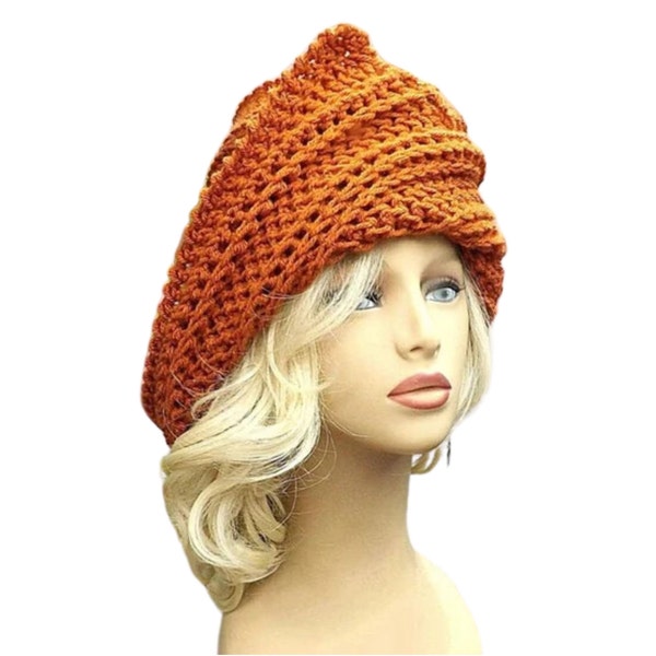 Crochet PDF Pattern - Judy Beanie Hat Mobius Twist, Vintage-Inspired Boho Chic Design, Intermediate to Advanced Strawberry Couture Original