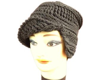 Chemo Comfort Crochet Mobius Hat - Clairisse Cloche with Ear Flap, Warm Winter Headwear Pattern