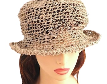 Crochet Sun Hat Pattern - Stylish Boho Wide Brim for Summer | Hemp Moncherie Women’s Hat