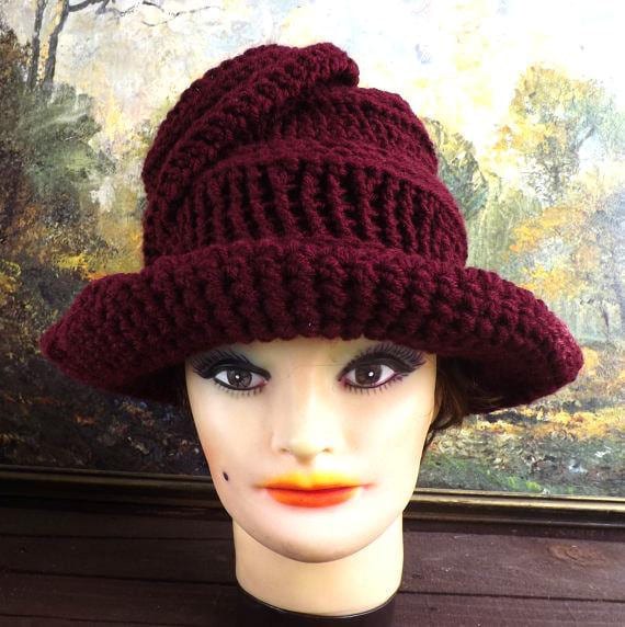 KNITTING PATTERN Ladies Hat Cloche 1920s 30s flapper flower cap beanie 654