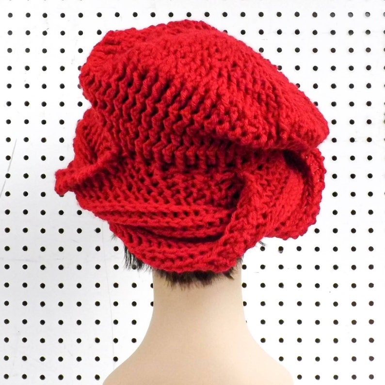 Samantha Slouchy Beanie Hat Crochet Hat Women Autumn Accessories Winter Wonderland Party Cloche Hat 1920s Brim Winter Hat Red Hat Ladies