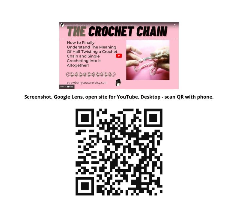 a qr code for the crochet chain