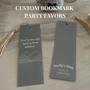 Custom Bookmark Party Favors | Custom Bookmarks | Book Club Bookmarks | sold in sets of 5