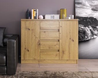 Oak 43" 4 Drawer Dresser , European Quality