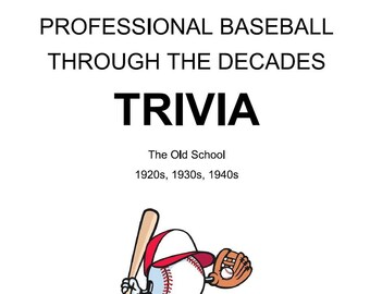 Pro Baseball Trivia - Gammaldagspaket: 1920-1940-talen