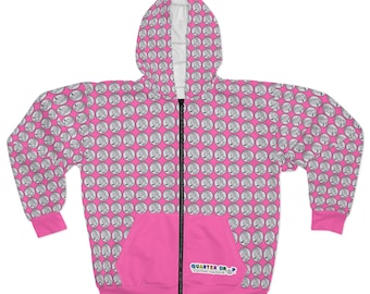 Official Quarter Drop Unisex Zip Hoodie (Rootbeer) with Quarter Print and Logo! (XS, S, M, L, XL, 2XL)