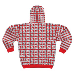 Official Quarter Drop Unisex Zip Hoodie (Red) with Quarter Print and Logo! (XS, S, M, L, XL, 2XL) image 2
