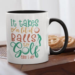 Potrzeba dużo piłek Kubki do kawy na urodziny 11 uncji ceramiczne, tata mama miłośnik wózków golfowych urodziny prezenty świąteczne dla niej i dla niego