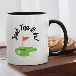 Po prostu dotknij go w kubkach do kawy na urodziny 11 uncji ceramicznych, tata, mama, miłośnik wózków golfowych, urodziny, prezenty świąteczne dla niej i dla niego
