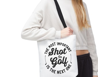 The Most Important Shot In Golf Canvas Tote Bag - Funny Reusable Eco-Friendly Carryall, Shoulder Bag, Shopping Bag, Beach Tote, Grocery Bag