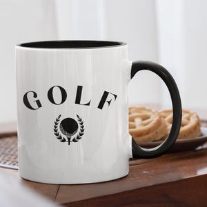 GOLF Collegiate Coffee Mugs na urodziny 11 uncji ceramiczne, tata mama miłośnik wózków golfowych urodziny prezenty świąteczne dla niej i dla niego