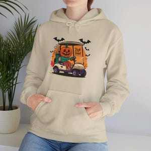 Jack-O-Lantern golfkar golfkar hooded sweater hoodie - golfliefhebber cadeau hem haar vader moeder Halloween griezelige verjaardag